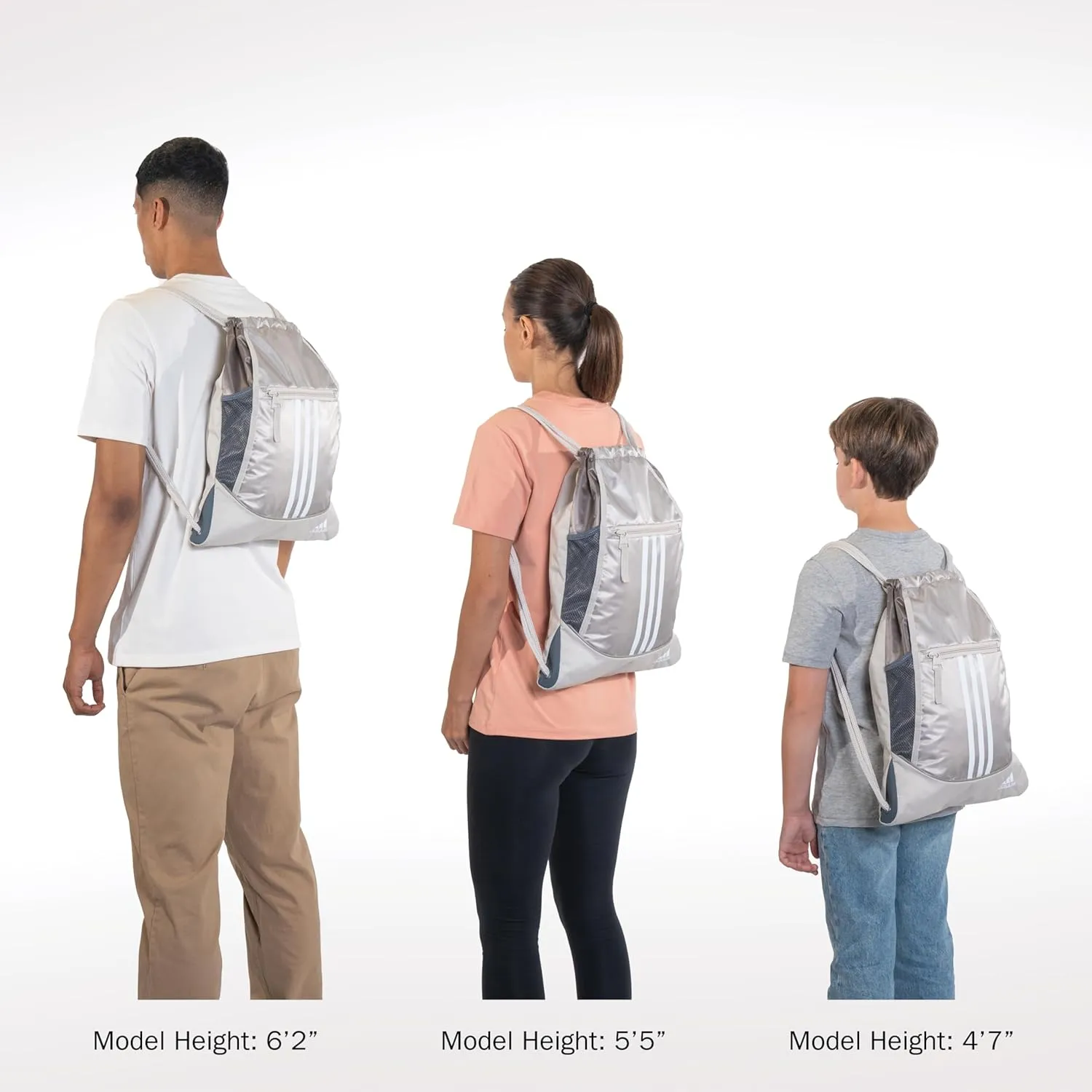 adidas Alliance Sackpack, Drawstring Backpack, Lightweight Small Gym Bag for Women and Men, Camouflage Wonder Beige/Onix Grey/Alumina Beige, One Size