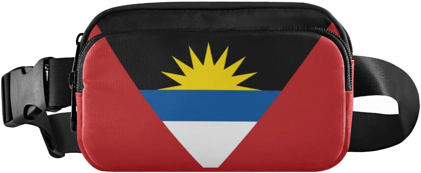 Antigua and Barbuda Flag Fanny Pack for Men Women,Crossbody Waist Bag Pack with Adjustable Strap Mini Belt Bag for Running Cycling