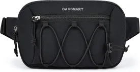 BAGSMART Fanny Packs for Women Small Belt Bag with Adjustable Strap Waist Pack for Running Workout Traveling Hiking, Black