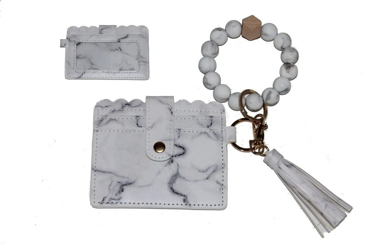 BB139X156 Silicone Beaded Stretch Bracelet Wristlet ID Holder