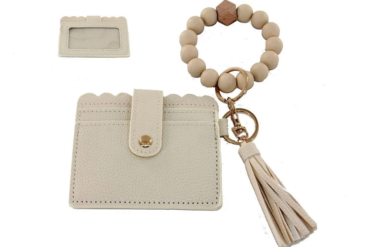 BB139X156 Silicone Beaded Stretch Bracelet Wristlet ID Holder