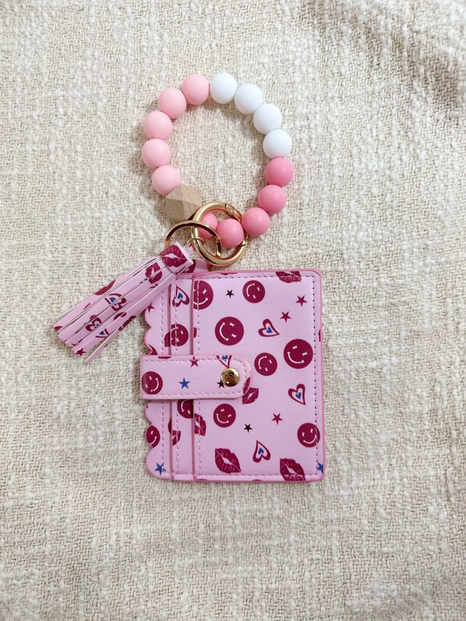 BB139X156 Silicone Beaded Stretch Bracelet Wristlet ID Holder
