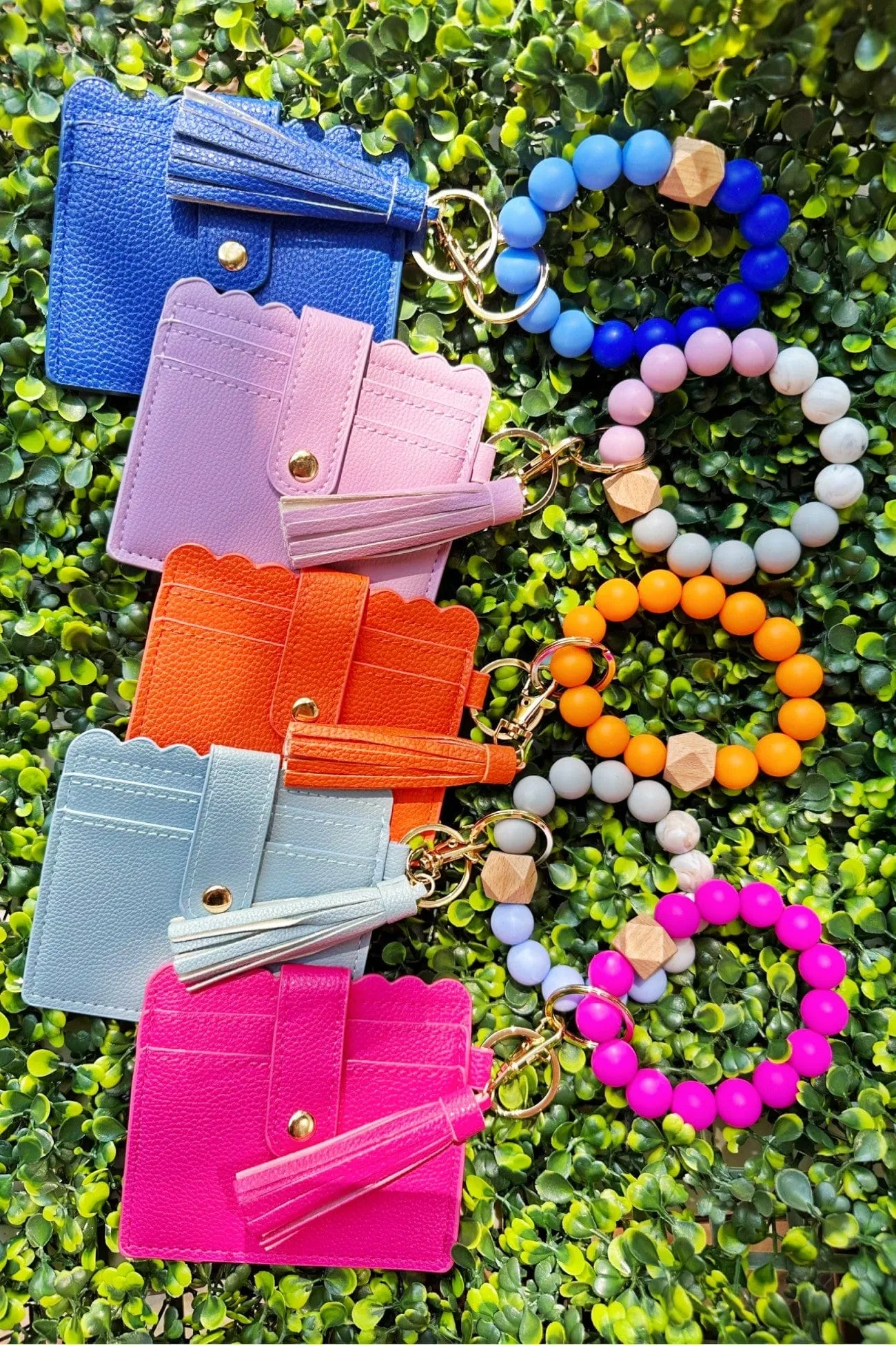 BB139X156 Silicone Beaded Stretch Bracelet Wristlet ID Holder