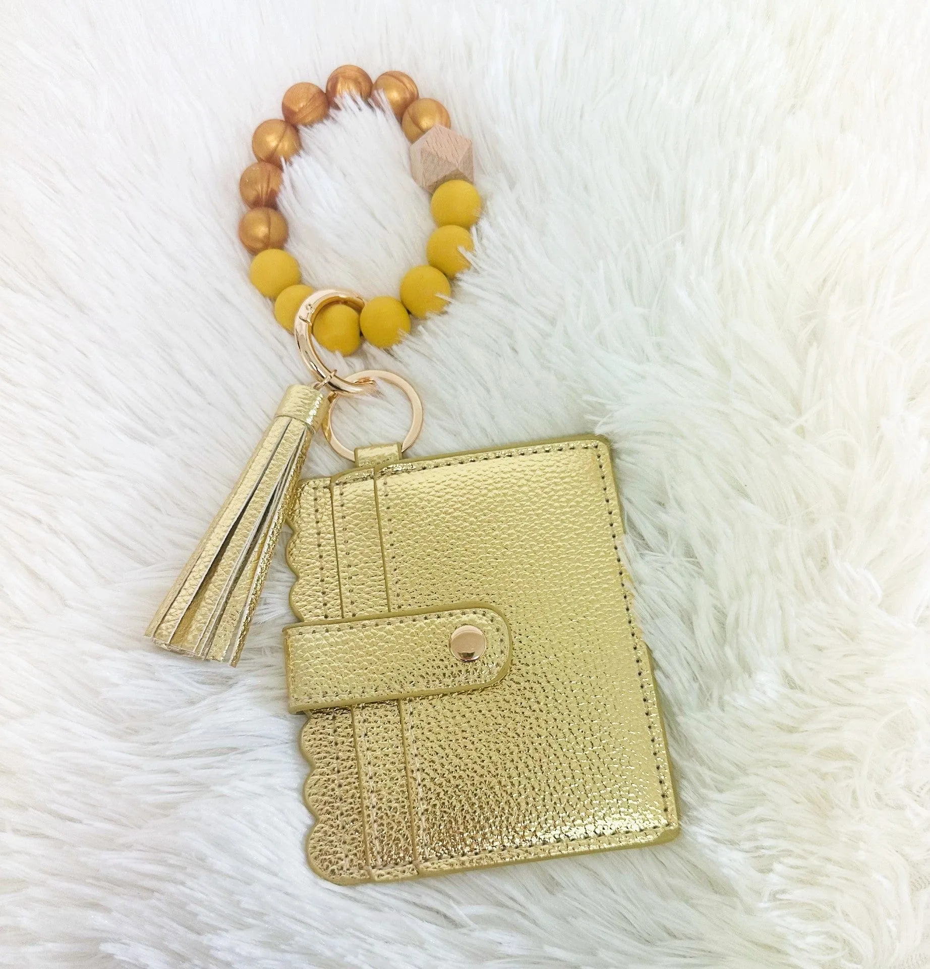 BB139X156 Silicone Beaded Stretch Bracelet Wristlet ID Holder