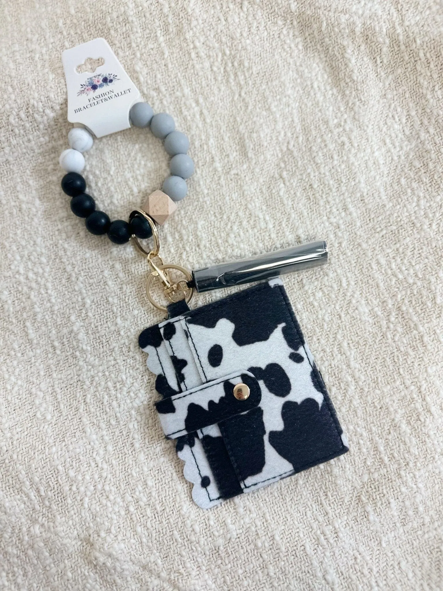 BB139X156 Silicone Beaded Stretch Bracelet Wristlet ID Holder
