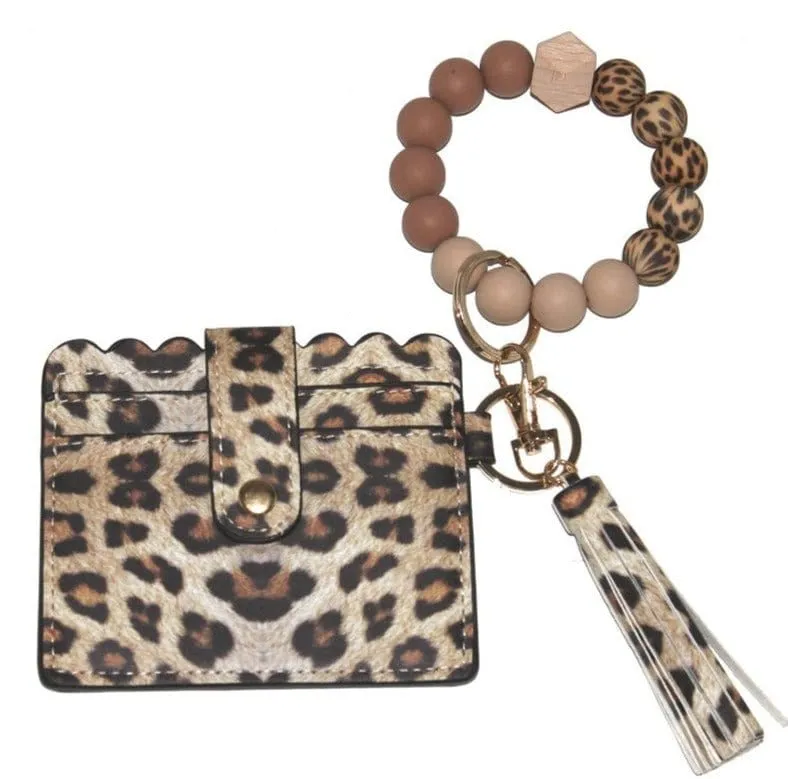 BB139X157 Pattern Silicone Beaded Stretch Bracelet Wristlet ID Holder