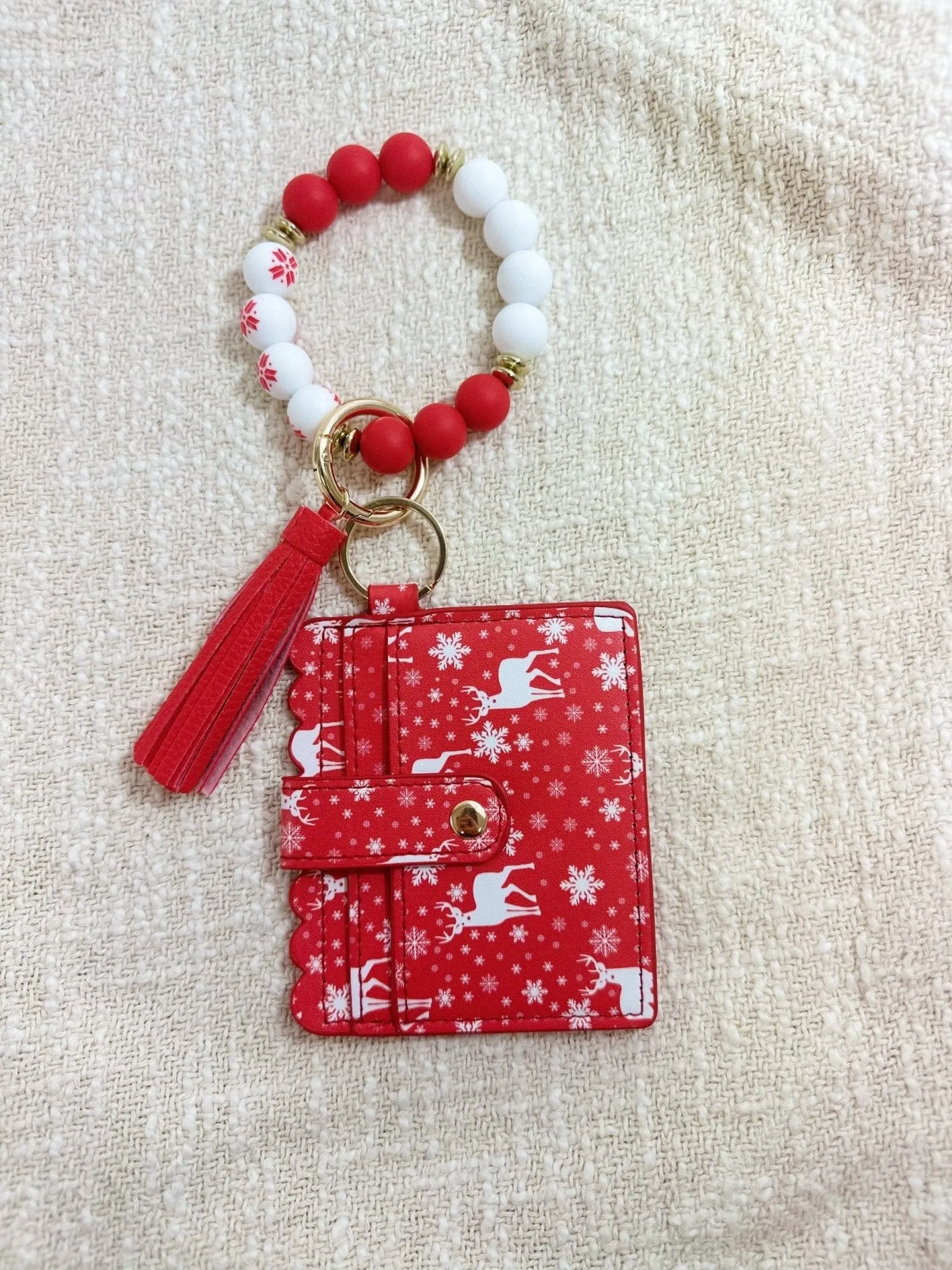 BB139X157 Pattern Silicone Beaded Stretch Bracelet Wristlet ID Holder