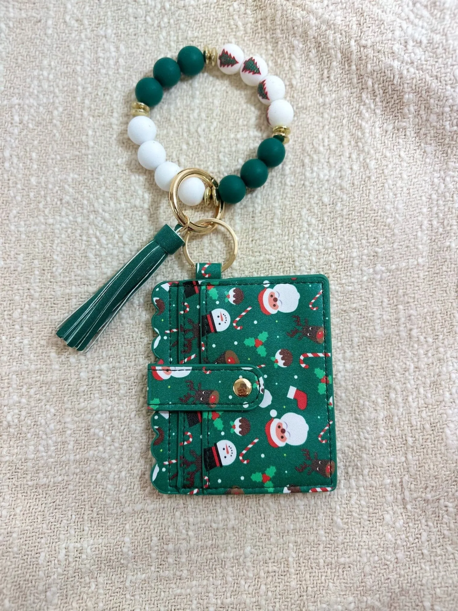 BB139X157 Pattern Silicone Beaded Stretch Bracelet Wristlet ID Holder