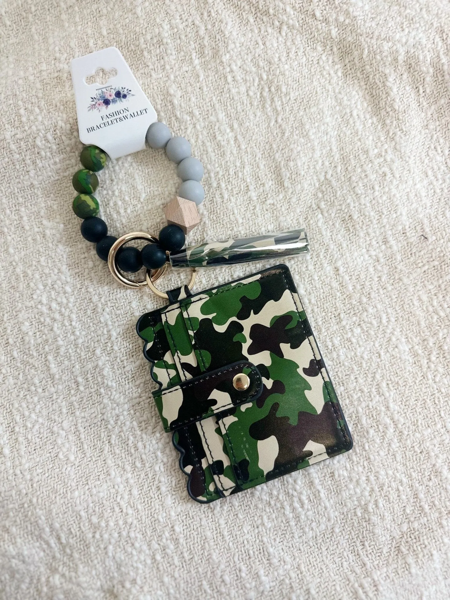 BB139X157 Pattern Silicone Beaded Stretch Bracelet Wristlet ID Holder