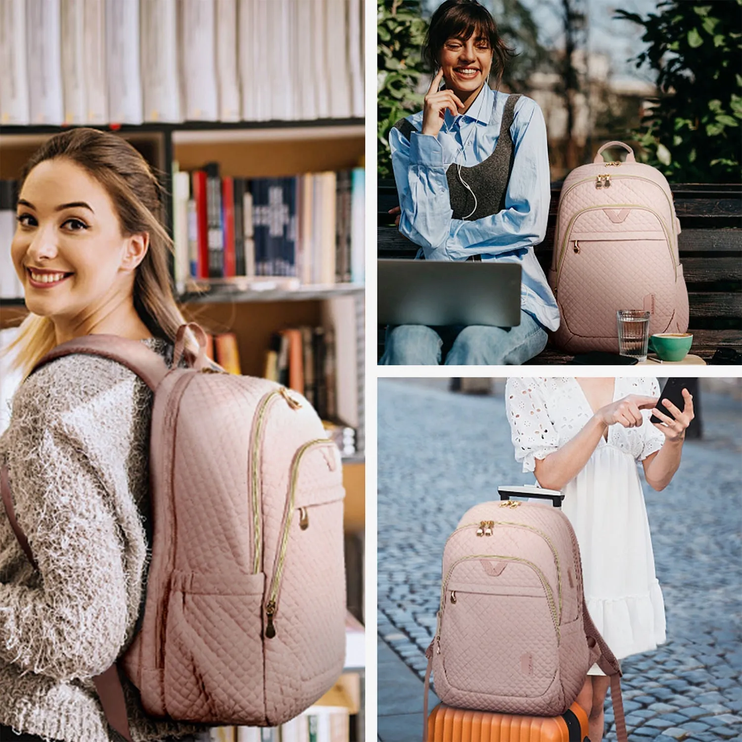 Bonchemin 15.6 inch Laptop Backpacks with USB Charging Port