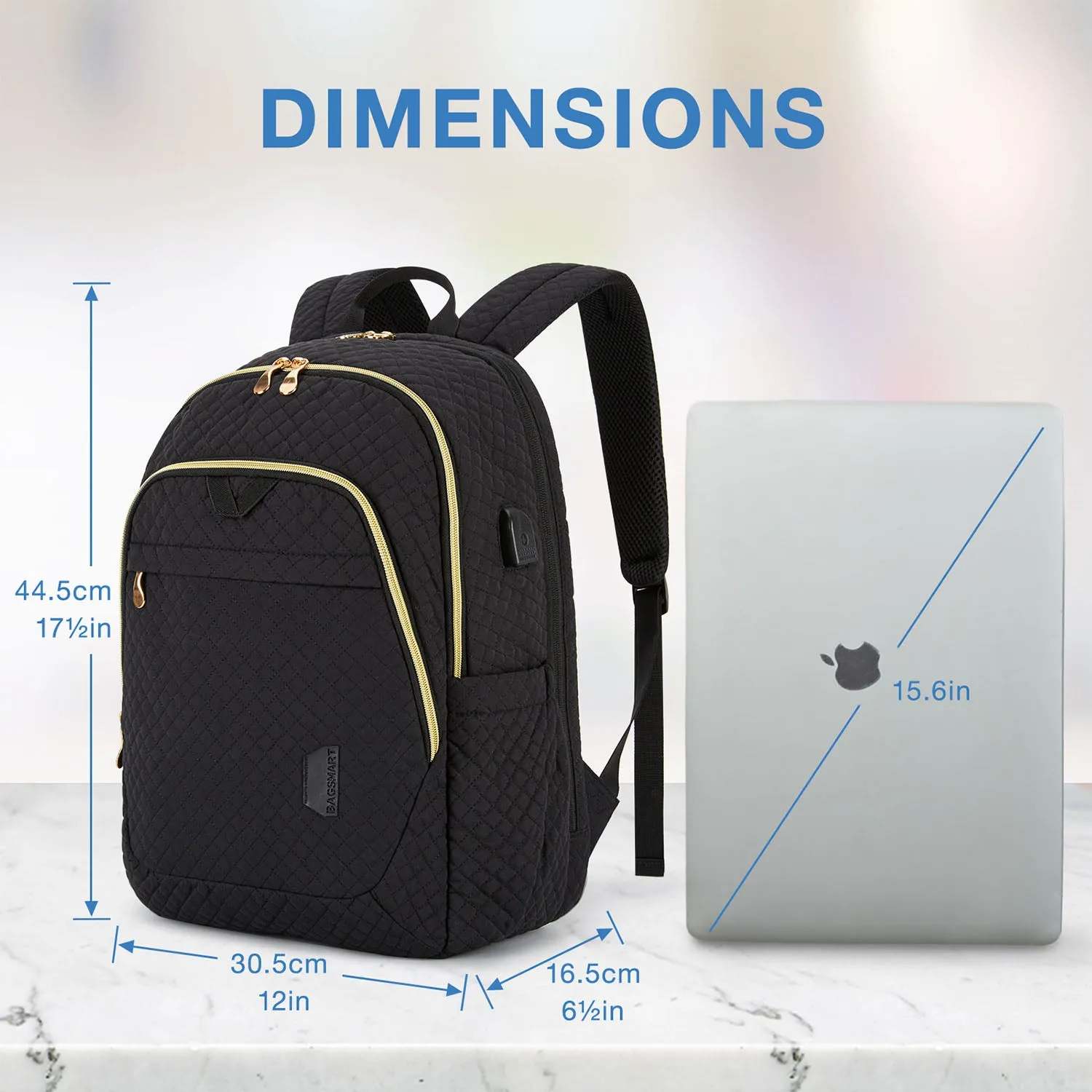 Bonchemin 15.6 inch Laptop Backpacks with USB Charging Port