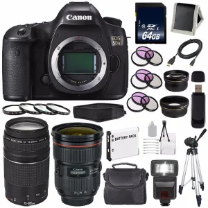 Canon EOS 5DS DSLR Camera (International Model) 0581C002   Canon EF 24-70mm f/2.8L II USM Lens   Canon EF 75-300 III  LP