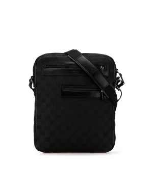 Canvas Crossbody Bag with Leather Trim and Adjustable Strap