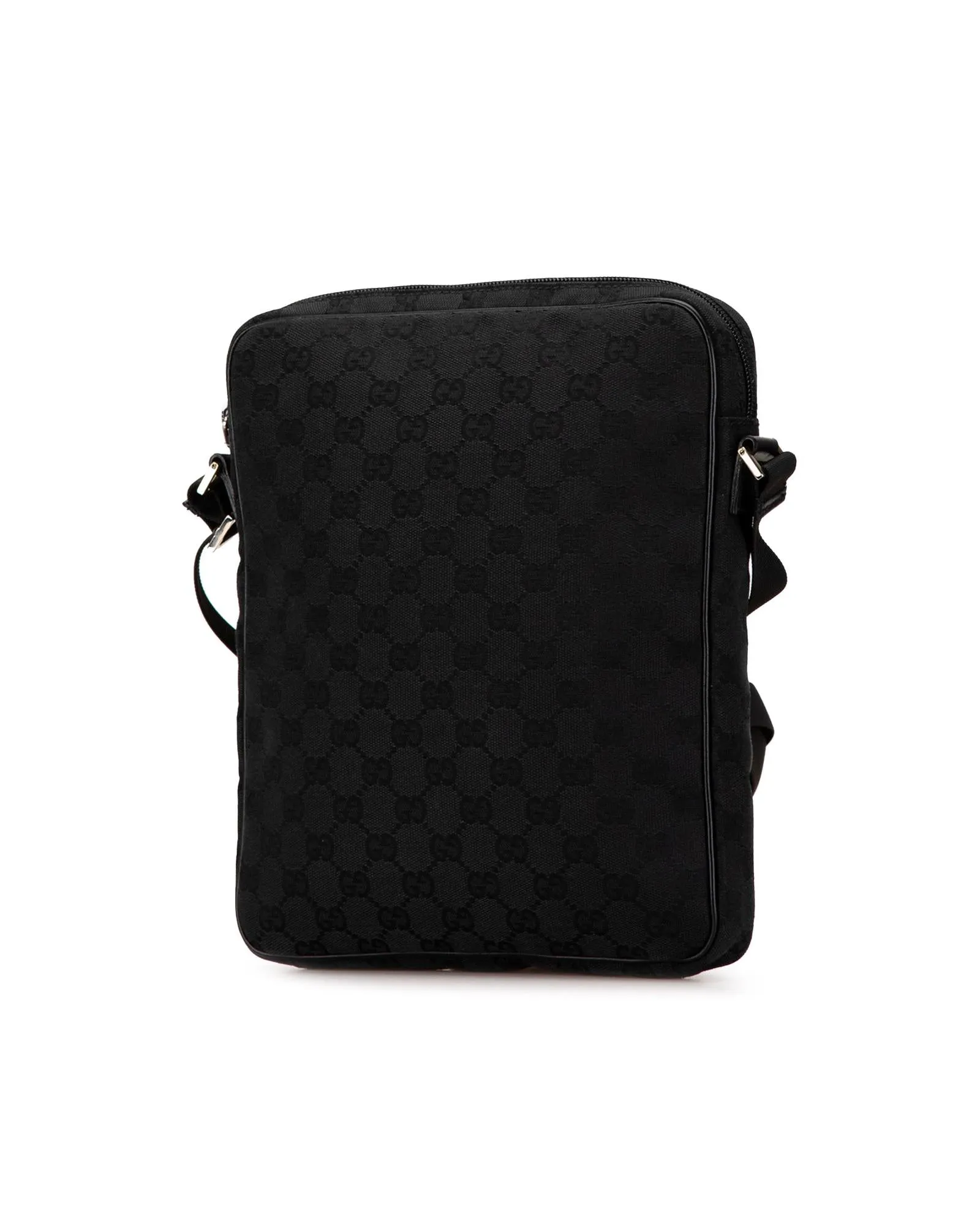 Canvas Crossbody Bag with Leather Trim and Adjustable Strap