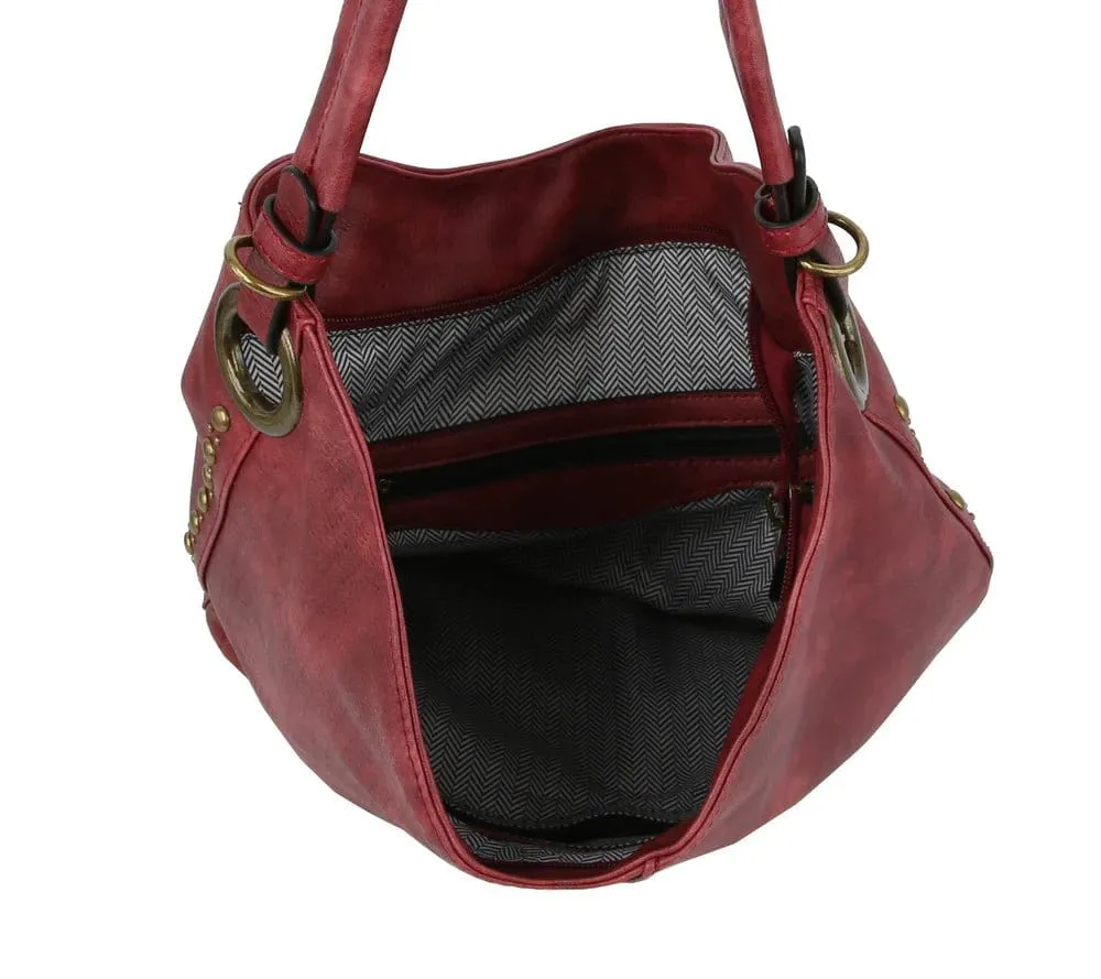 CMS027 Laser Cut Braid Accent Hobo Bag