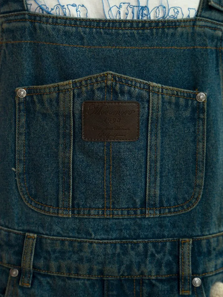 College style pockets backpack jeans【s0000008610】