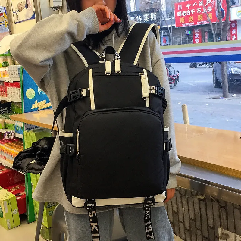 deanwangkt Cross-Border  New USB Backpack College and Middle School Student Backpack Student Schoolbag