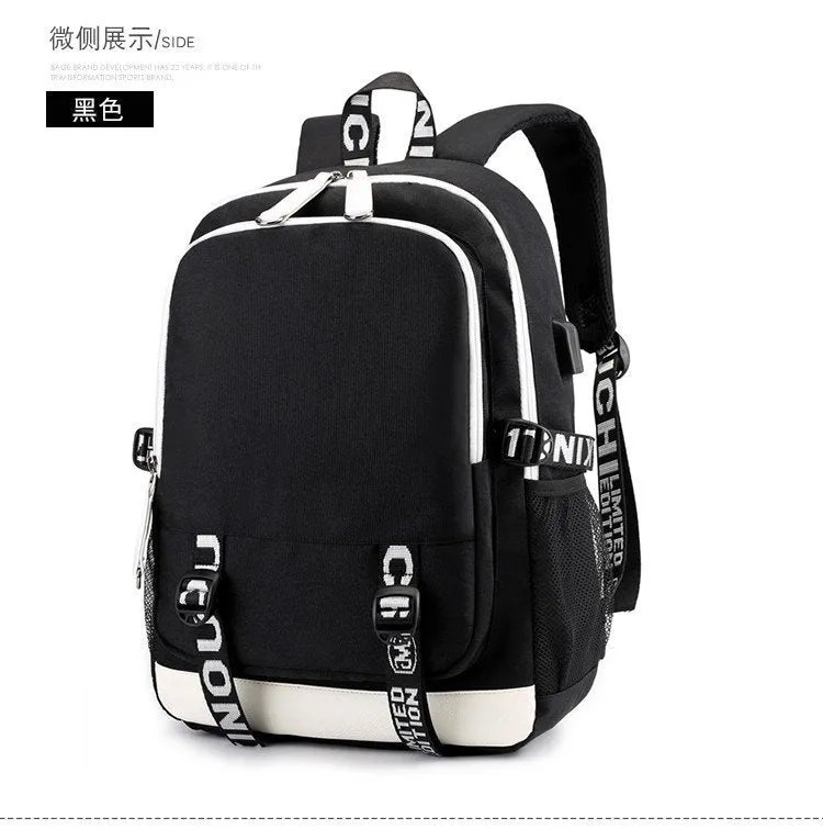 deanwangkt Cross-Border  New USB Backpack College and Middle School Student Backpack Student Schoolbag