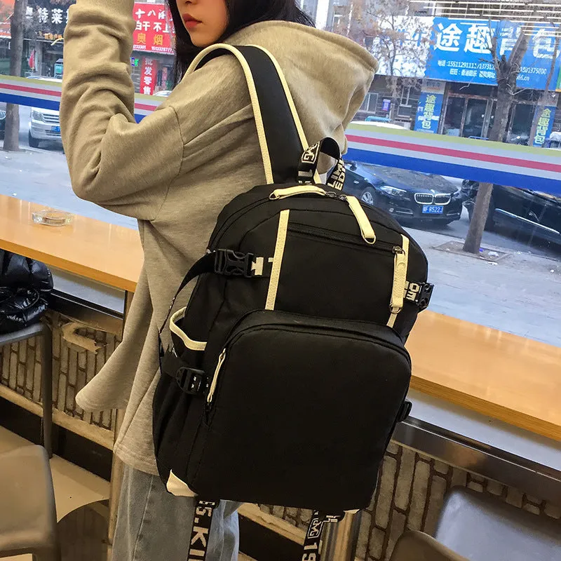 deanwangkt Cross-Border  New USB Backpack College and Middle School Student Backpack Student Schoolbag