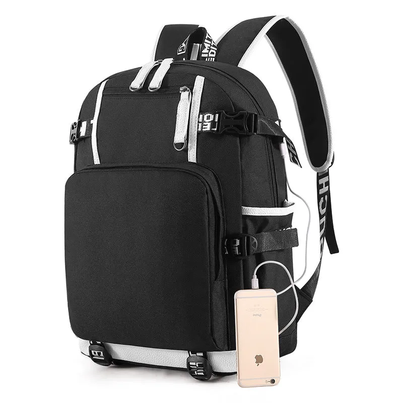 deanwangkt Cross-Border  New USB Backpack College and Middle School Student Backpack Student Schoolbag