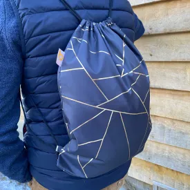 Drawstring Bag - GOLD GEOMETRIC