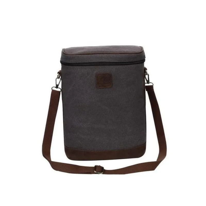Escape Classic Canvas Wine Cooler Bag | Dark Grey