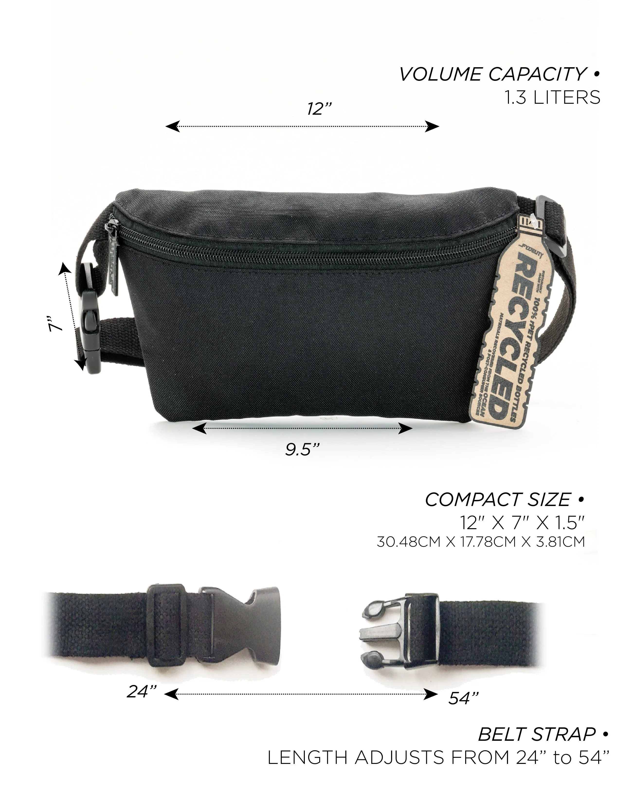 Fanny Pack | Slim | Recycled RPET | Black