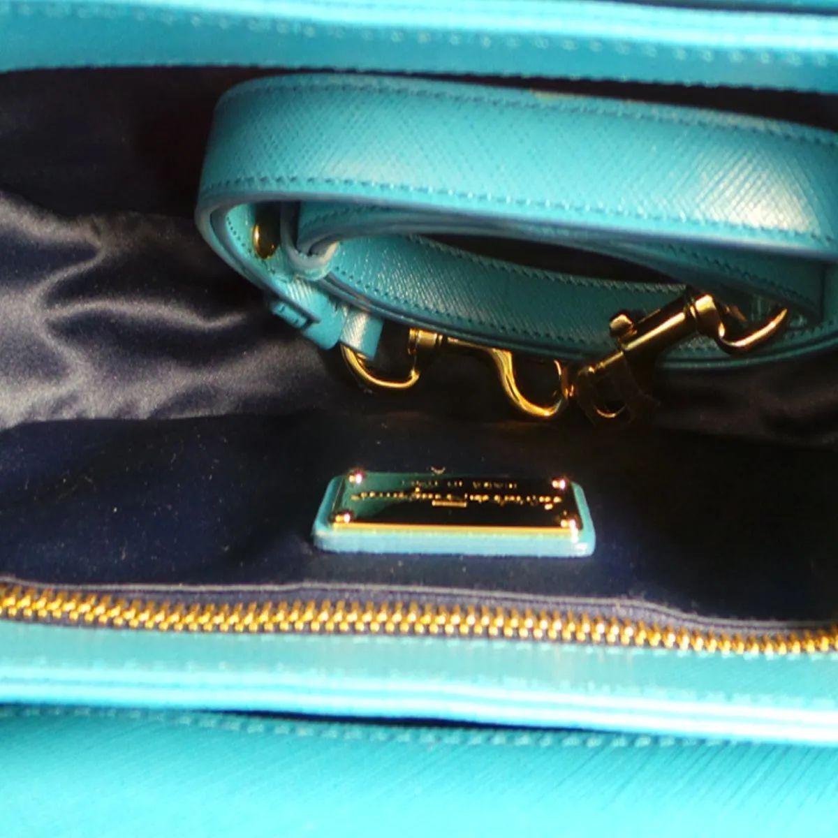 Ferragamo Greta Blue Cross Grain Calf Leather Gancini Crossbody Bag