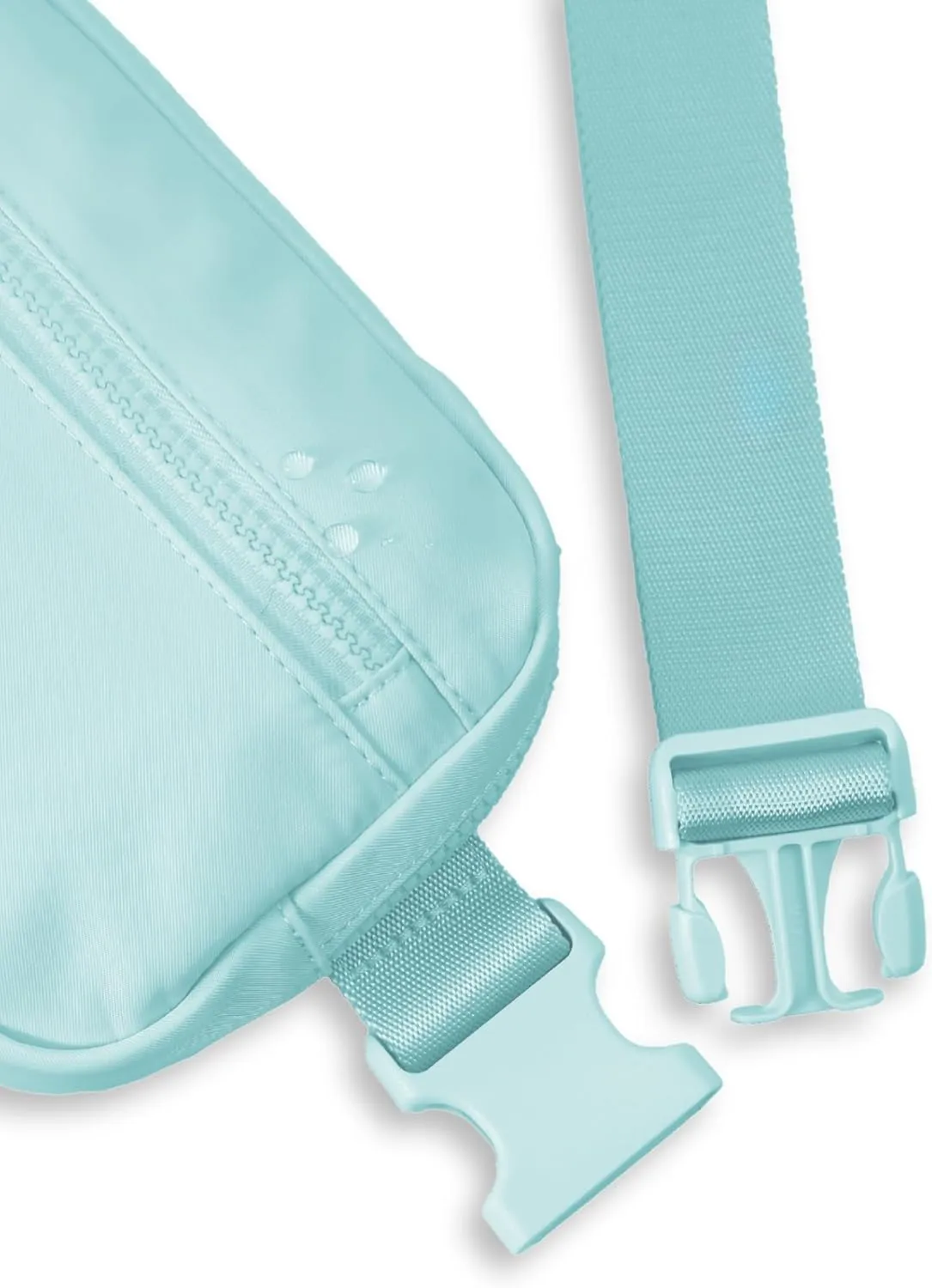 FORZAROCKET Essential Belt Bag w/Long Strap 70" & Front Zip Pocket  Crossbody Bag w/Extended Strap  Fanny Pack for Women Men  Two-Way Zipper Sling Bag  Travel & Plus Size Friendly, Icing Blue