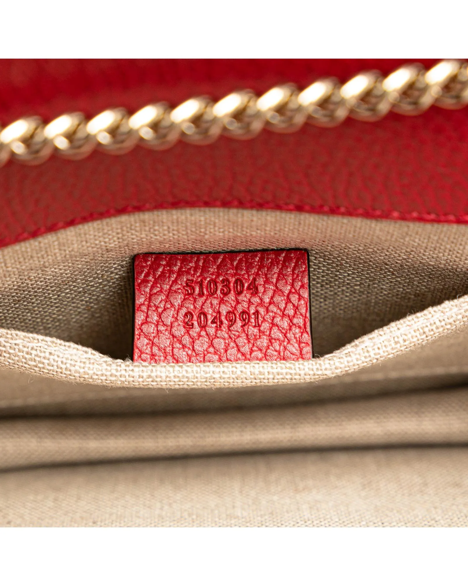 Gucci GG Marmont 20 Small Chain Bag in Red Leather