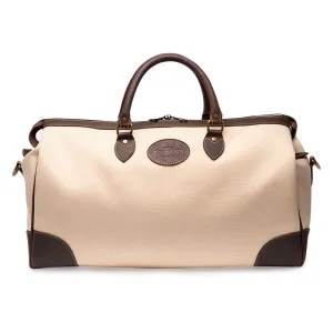 Ivory and Havana Brown Overnight Bag