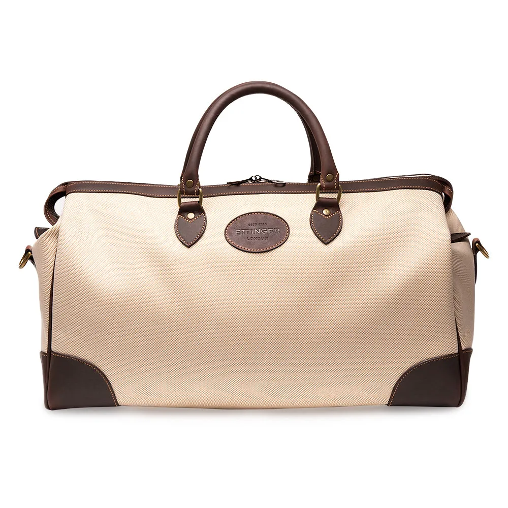 Ivory and Havana Brown Overnight Bag
