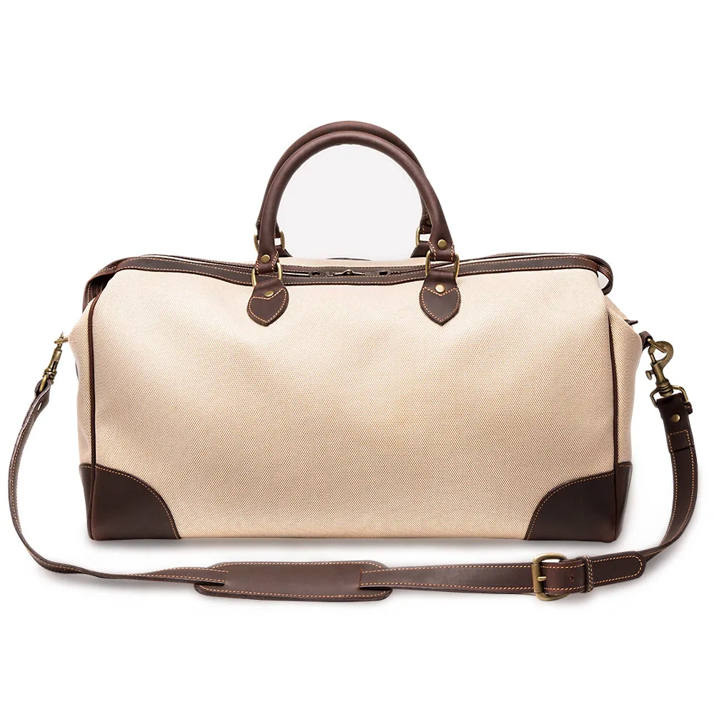 Ivory and Havana Brown Overnight Bag