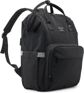 KiddyCare Diaper Bag Backpack | Baby Diaper Bags with Changing Station for Mom | Travel Backpack Waterproof Tote Bag for Maternity Baby Bags with Multiple Uses Large, Fashionable, Unisex | Black