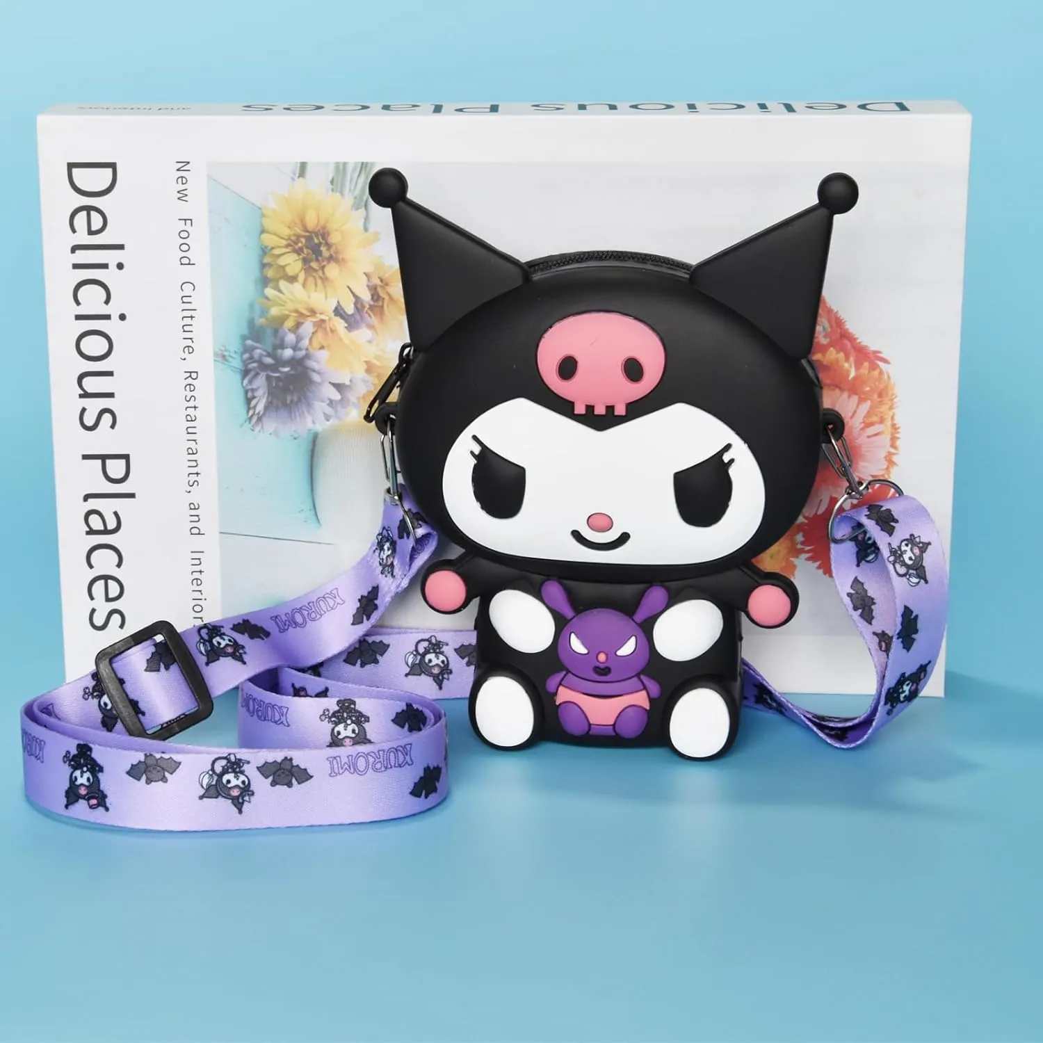 Kitty Crossbody Bag with Adjustable Shoulder Strap, Handbag with Zipper Cute Mini Anime Kitty Coin Wallet Purse
