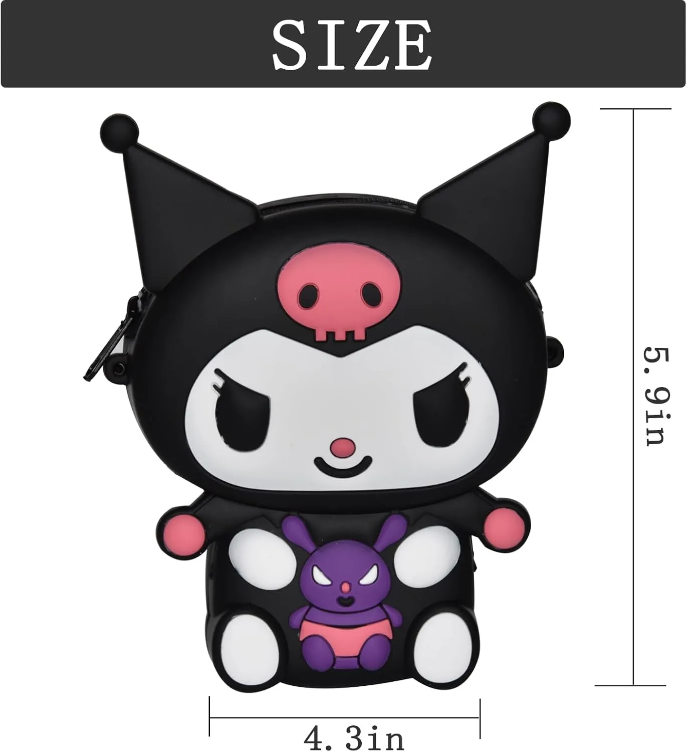 Kitty Crossbody Bag with Adjustable Shoulder Strap, Handbag with Zipper Cute Mini Anime Kitty Coin Wallet Purse