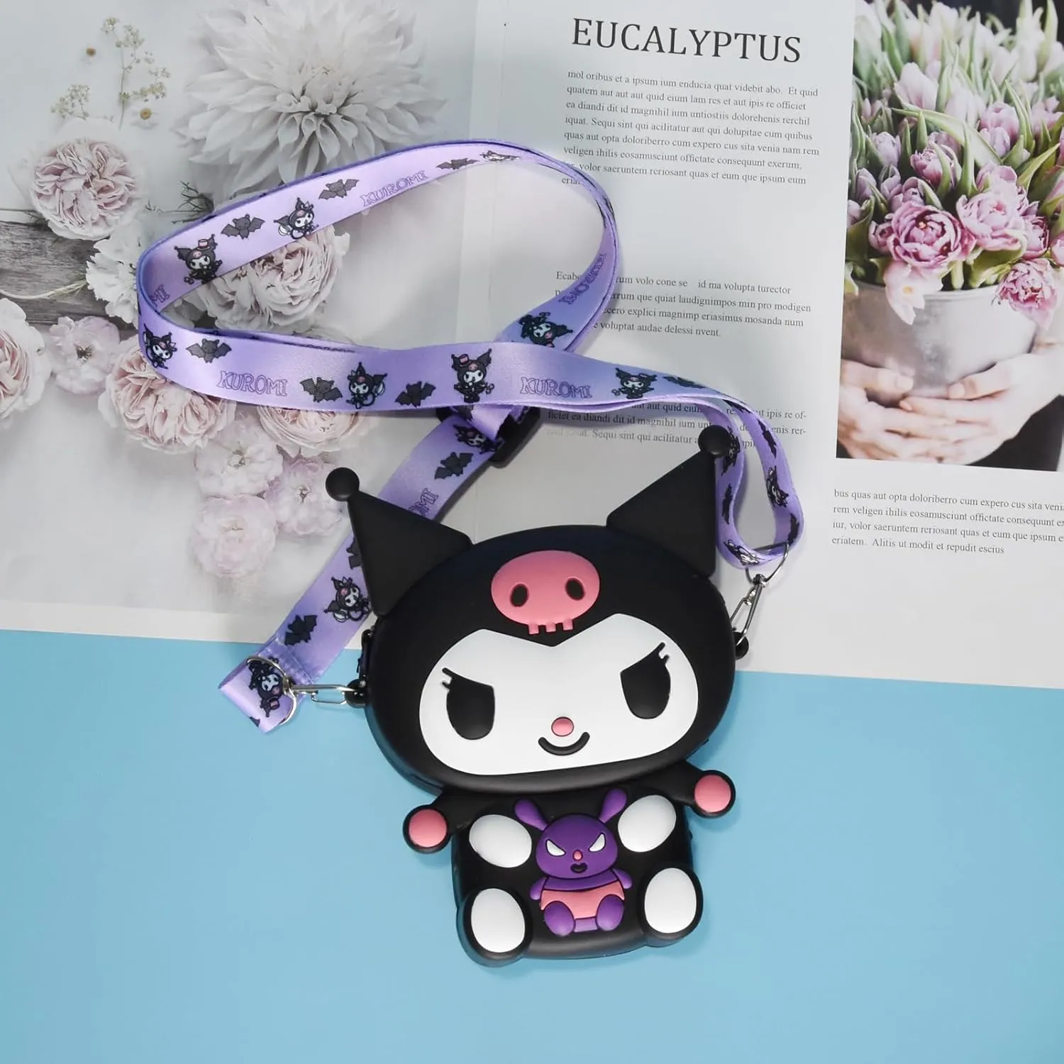 Kitty Crossbody Bag with Adjustable Shoulder Strap, Handbag with Zipper Cute Mini Anime Kitty Coin Wallet Purse