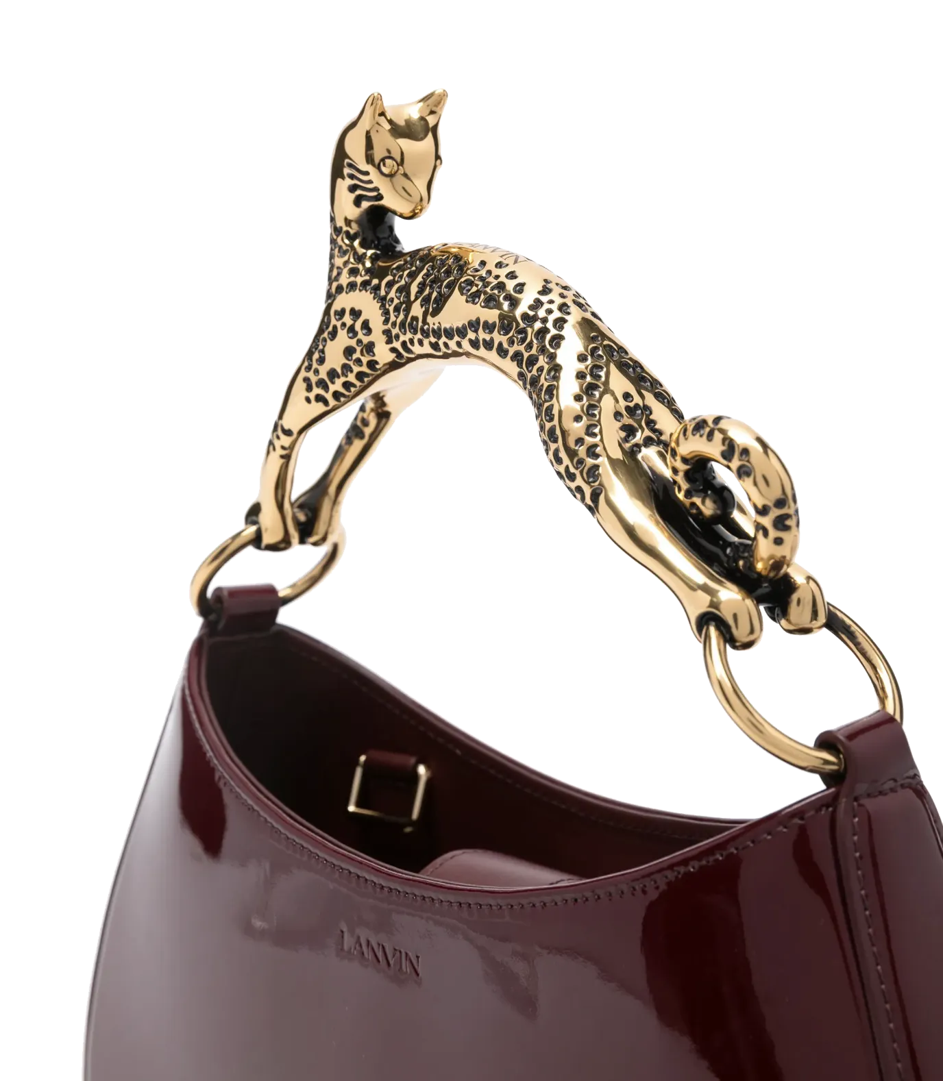 LANVIN HOBO BAG CAT HANDLE BORDEAUX