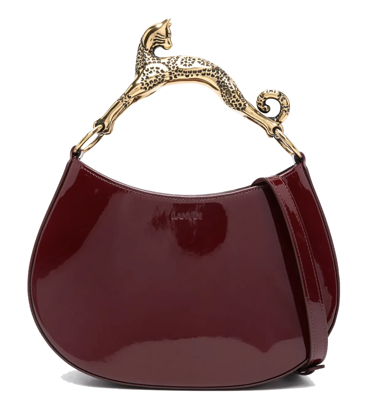 LANVIN HOBO BAG CAT HANDLE BORDEAUX