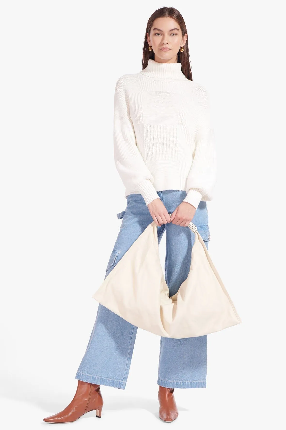 LARGE JETSON HOBO TOTE | CREAM