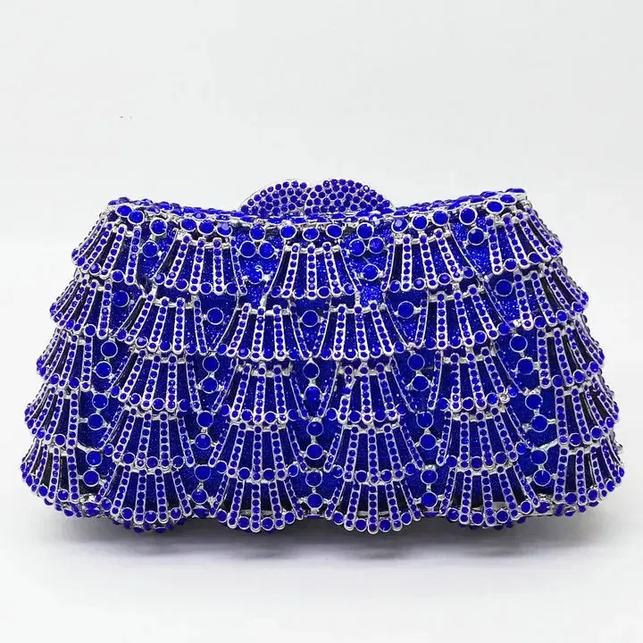 Light Purple Crystal Clutch Evening Bag Party Purse