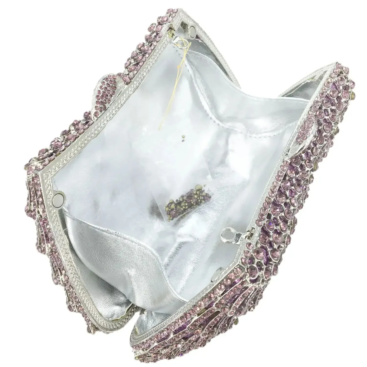 Light Purple Crystal Clutch Evening Bag Party Purse