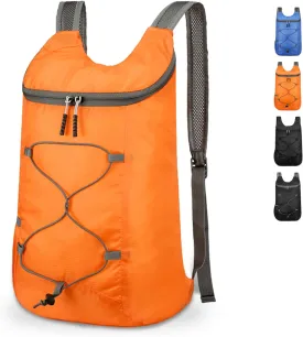 Lightweight Foldable Hiking Backpack, Ultralight Waterproof Travel & Gym Bag for Women Men (Orange)