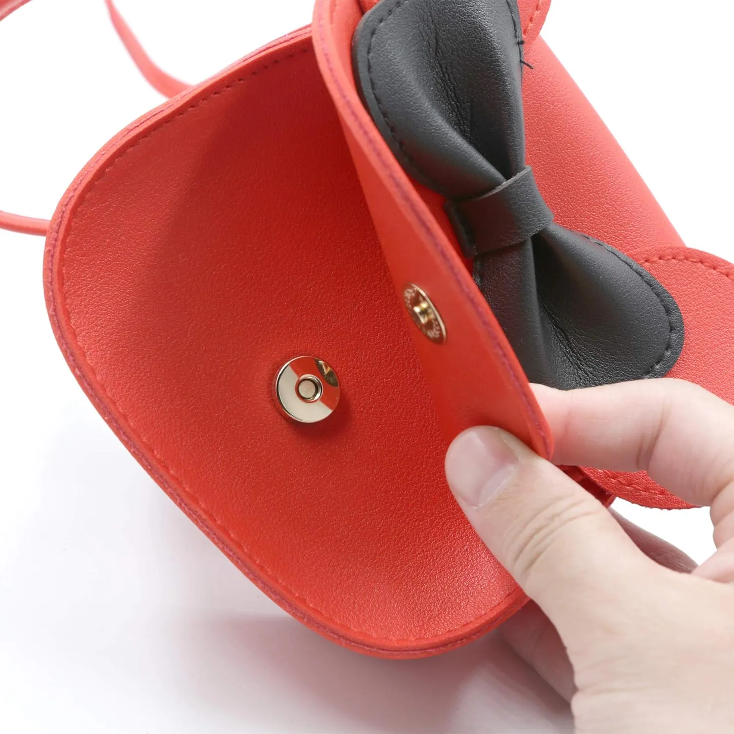 Little Mouse Ear Bow Crossbody Purse,PU Shoulder Handbag for Kids Girls Toddlers