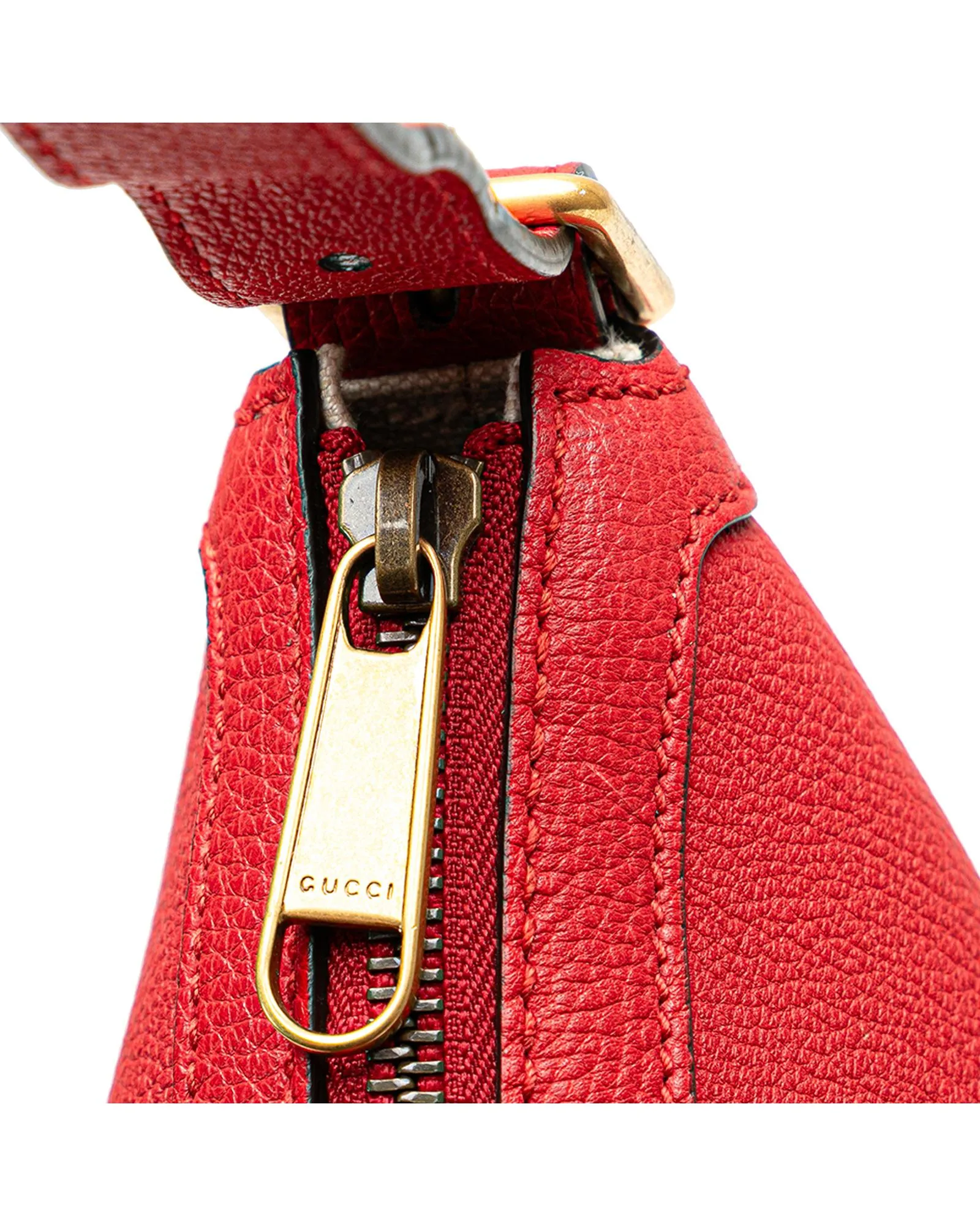 Logo Half Moon Hobo Bag with Leather Strap and Interior Zip Pocket
