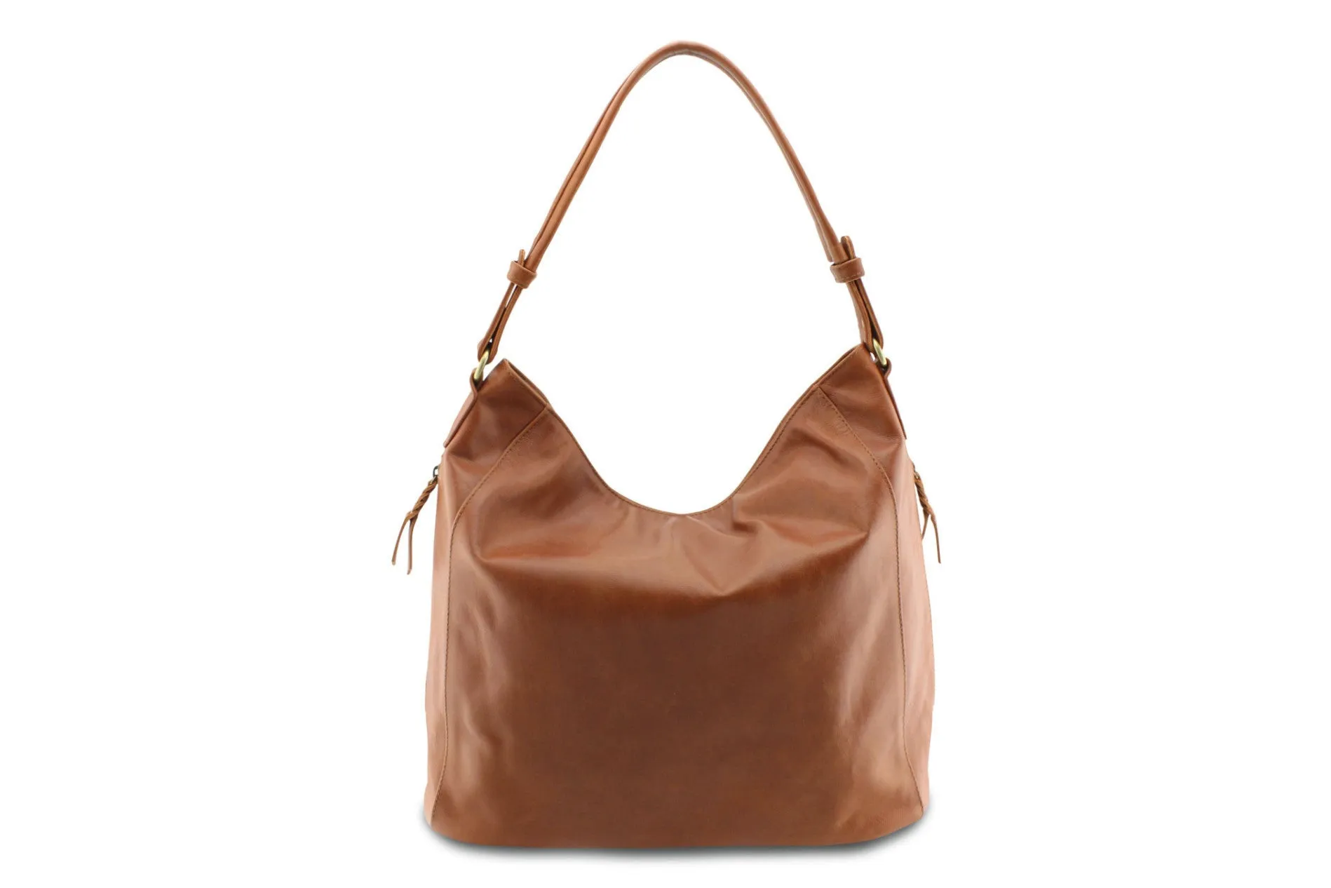 LOLA HOBO LEATHER HANDBAG IN MOCCA