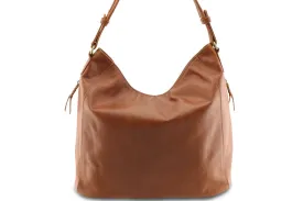 LOLA HOBO LEATHER HANDBAG IN MOCCA