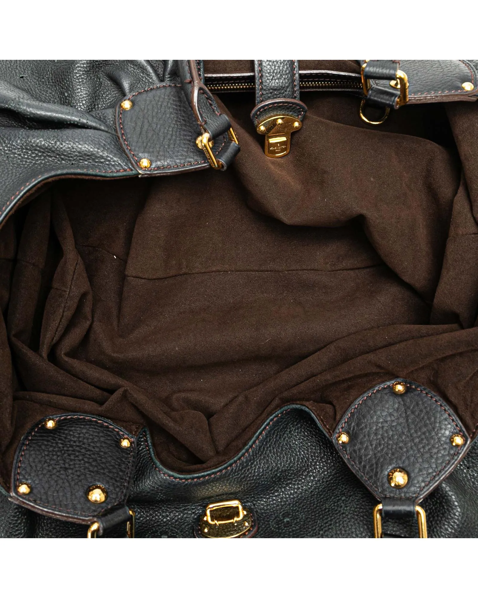 Louis Vuitton Beverly MM Black Leather Hobo Bag