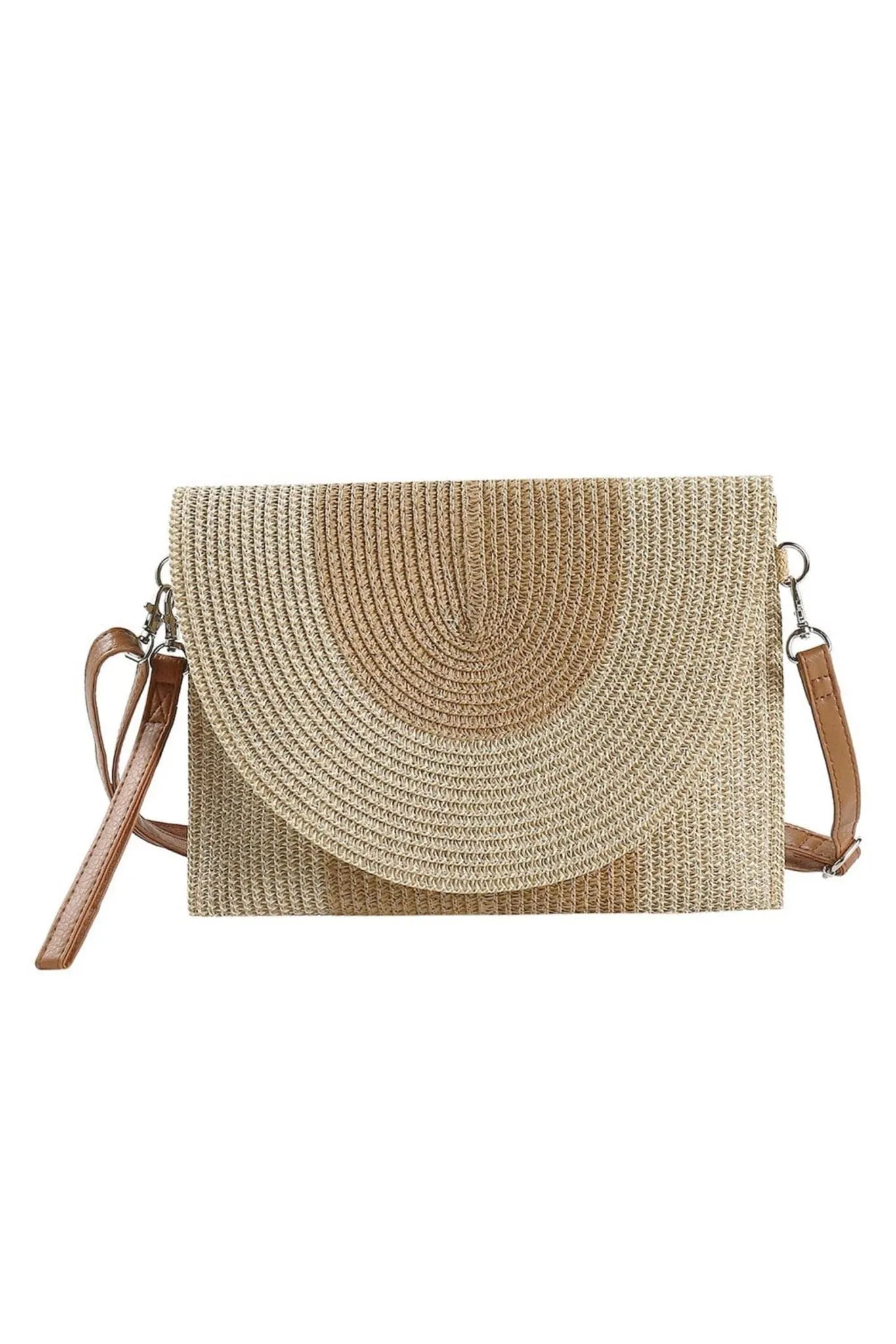 MB0213 Nora Two Tone Straw Crossbody/Clutch