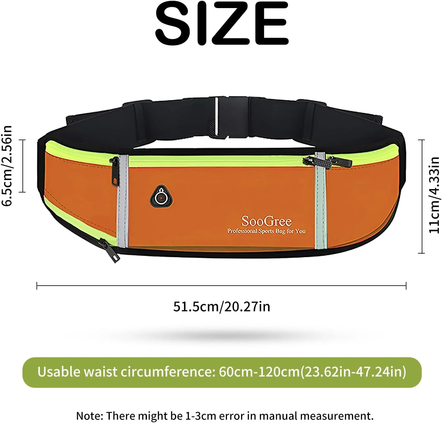Men Women Running Belts,Slim Sport Belts,Waterproof Running Fanny Pack,Waterproof Running Waist Packs with Reflective Strip,Runner Belt for Running Walking Cycling Camping Gym (Orange)